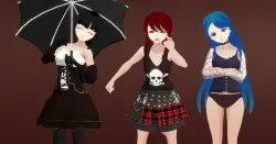 Goth - Anime Girl Characters Low-poly 3D model
