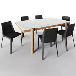 Gustav Table and isabelle chair 3D model