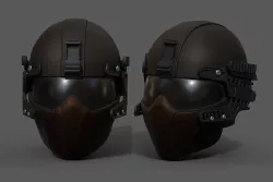Helmet scifi military combat cyborg armor develop fantasy  Low-poly 3D model