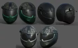 Helmets scifi military combat soldier fantasy pack 3 models  Low-poly 3D model