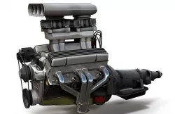 Hot Rod V8 engine Low-poly 3D model