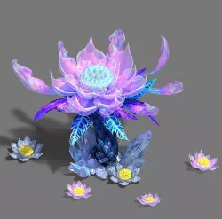 Ice and snow - snow lotus 3D model