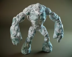 Ice golem PBR Low-poly 3D model