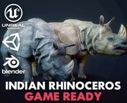 Indian Rhinoceros - Game Ready Low-poly 3D model