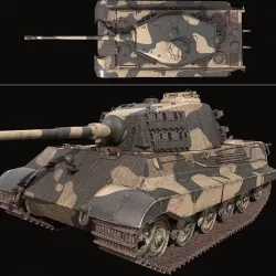 King Tiger tank low poly Low-poly 3D model