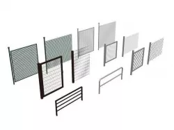 low-poly 3D model fences Low-poly 3D model