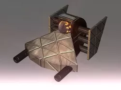 Low Poly Blocks Spaceship  Low-poly 3D model