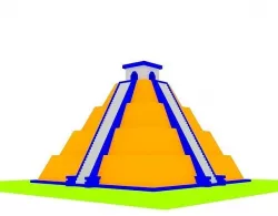 Low Poly Cartoon Simple Mayan Pyramid 3D model
