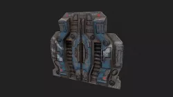 Low poly sci fi defence wall grid environment asset Low-poly 3D model