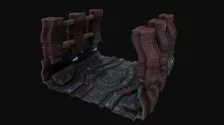 Low poly sci fi road patch environment asset Low-poly 3D model