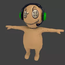 Low poly Voodoo Doll    Low-poly 3D model