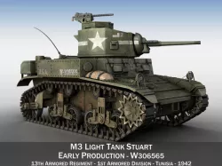M3 Light Tank Stuart - W306565 3D model
