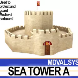 Medieval Sea Tower A 3D model