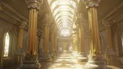 medieval temple interior scene 3D model