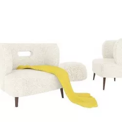 Mimi Vegan Lambskin Chair 3D model