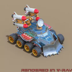 Missile system unit for RTS game 3D model