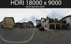 Mountain Town HDRI hdr environment with backplates 3D model