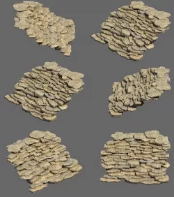 Mountain wall - stone ladder 3D model