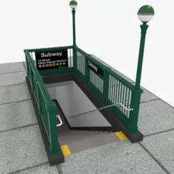 NYC Subway Entrance 3D model
