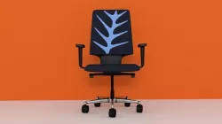 Office Chair 001 - Blue leather 3D model