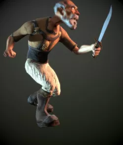 Old Robber Character Rigged Low-poly 3D model