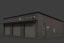 Old Small Warehouse Low-poly 3D model