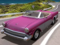 Open Top Convertable Retro Car Low-poly 3D model