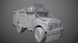 Post apocalyptic truck Low-poly 3D model