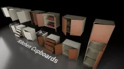Post Soviet Cupboards UE4 Low-poly 3D model