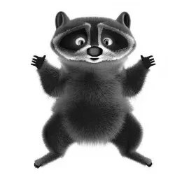 Raccoon character  cartoon 3D model