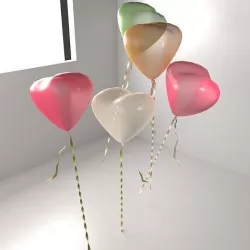 Random Color Heart Shape Balloon 2 3D model
