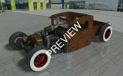 Rat Rod Pickup obj dwg stp sat 3D model