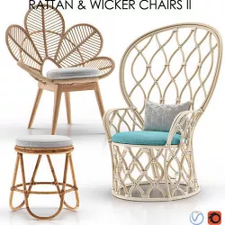 RATTAN and WICKER Chairs Collection II 3D model