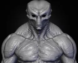 Realistic Alien 10 Sculpt 3D model