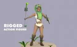 Rigged Action Figure Teela and Animation 3D model