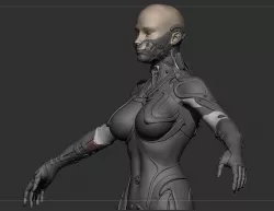 Robot Girl high poly model zbrush project and subtools 3D model 3D model