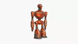 Rusty red robot Low-poly 3D model