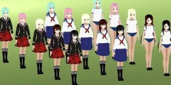 School uniforms - Anime Girl Characters Low-poly 3D model