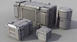 Sci-Fi Containers 3D model