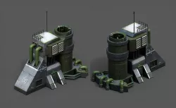 Scifi exterior station building space millitary fantasy combat Low-poly 3D model