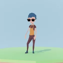 Simple Girl Tina Low-poly 3D model