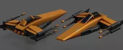 Spaceship starship futuristic spacecraft space scifi military  Low-poly 3D model