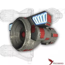 Starship engine 02 Sci-fi low poly Low-poly 3D model