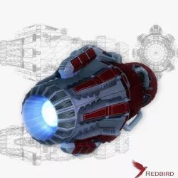 Starship huge engine 04 Sci-fi low poly Low-poly 3D model