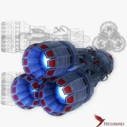 Starship huge engine 05 Sci-fi low poly Low-poly 3D model