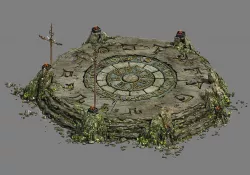 Stone - round altar 3D model