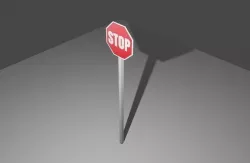 Stop Sign Transit - Placa de Pare Low-poly 3D model