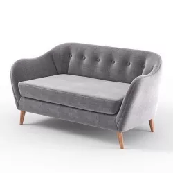 Straight gray double sofa DAVEN by BUT Scandinavian style 3D model