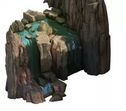 - Taoist comprehension scene - stone waterfall 01 3D model