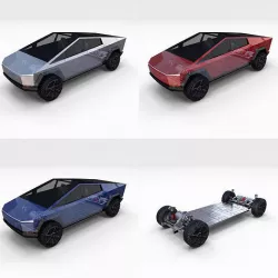 Tesla Cybertruck with Chassis Pack 3D model